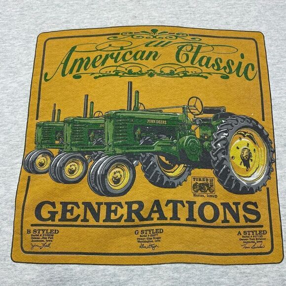 Vintage Sweatshirt Mens 2XL Gray John Deere 90s Crewneck American Classic - Picture 2 of 13